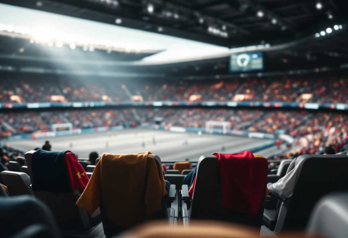 Tifosi di calcio a Cassino durante un evento sportivo