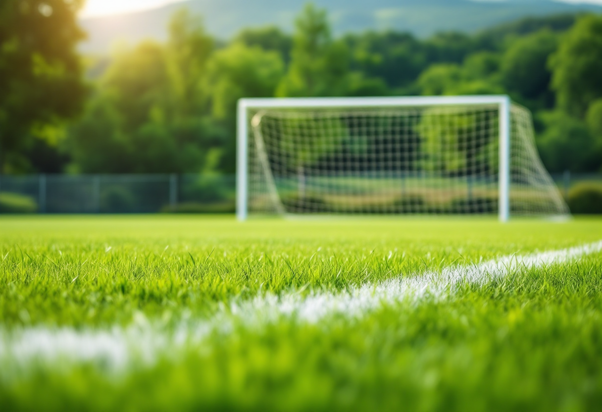 Giovani calciatori delle Marche in azione durante una partita