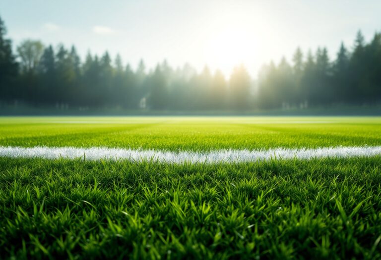 Bambini che giocano a calcio in un campo verde