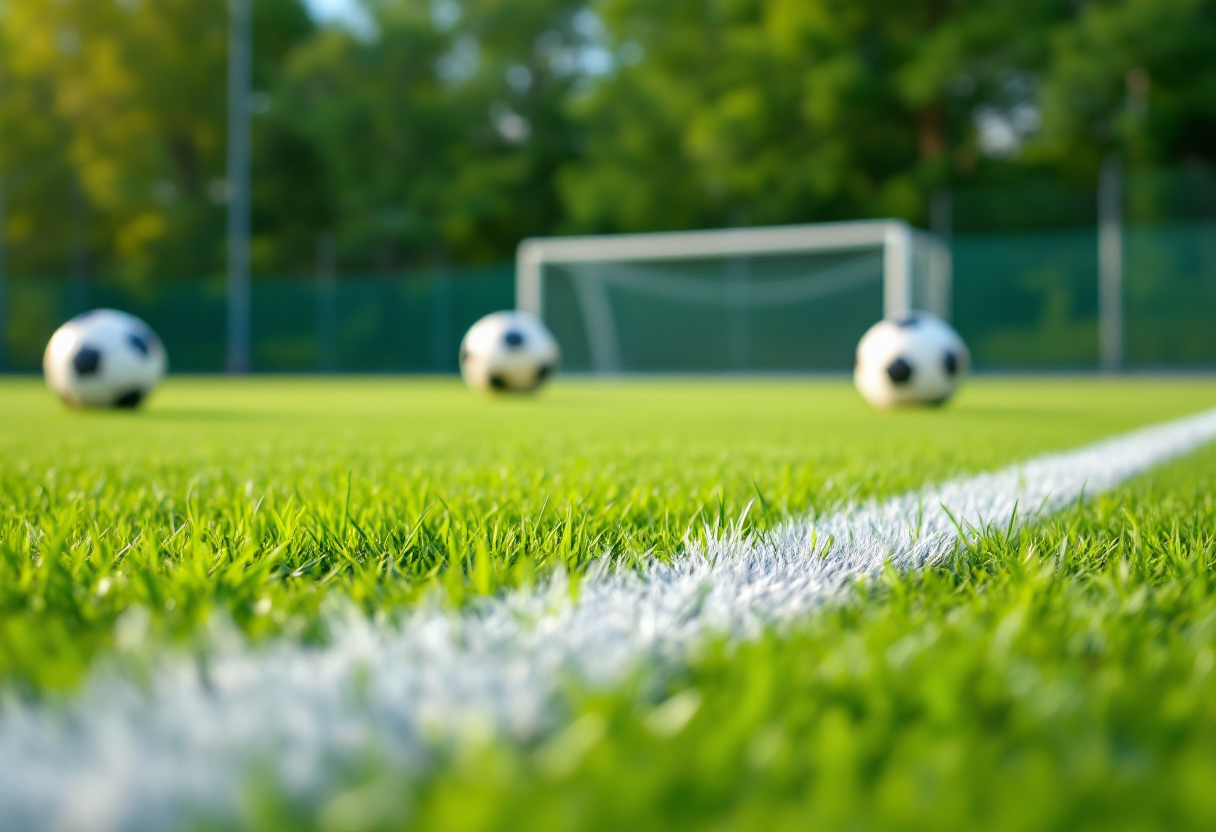 Giocatori disabili in campo durante una partita di calcio