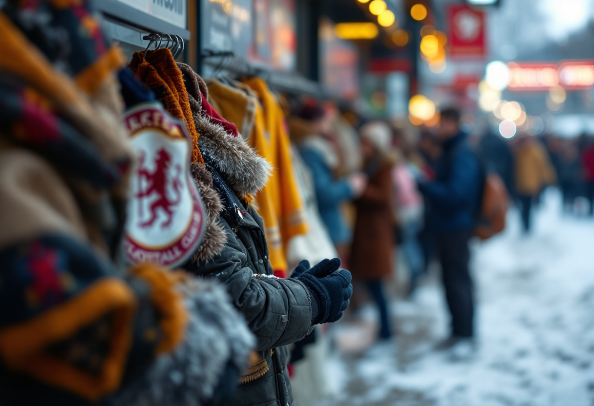 Giocatori di calcio durante il mercato invernale