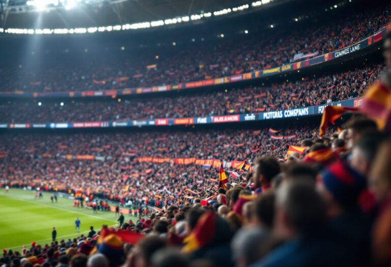 Immagine del derby di Madrid con tifosi e rivalità