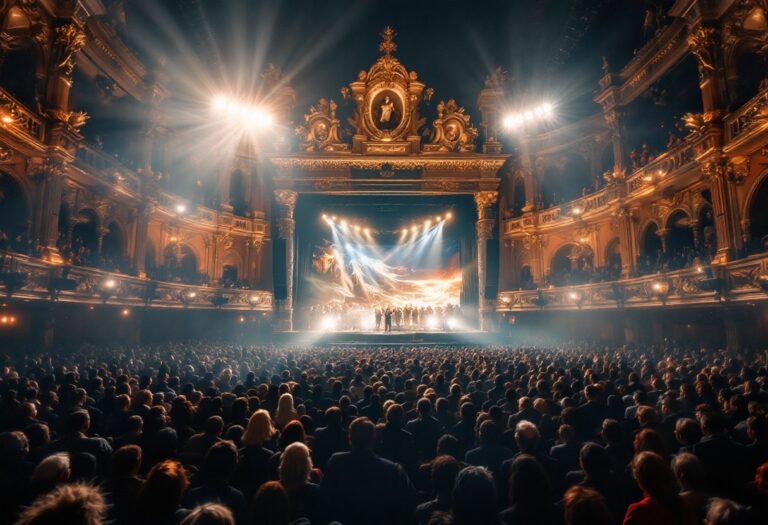 Immagine del Festival di Sanremo con artisti sul palco