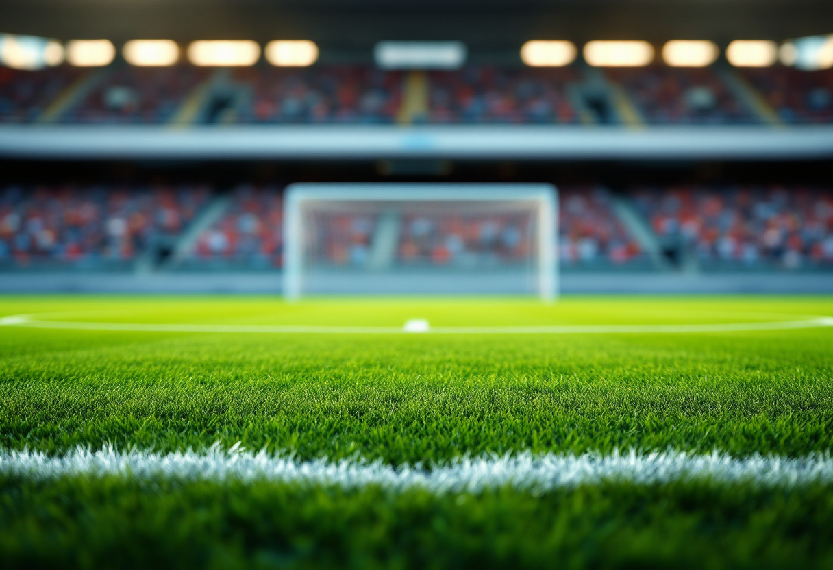 Giovani calciatori italiani in allenamento sul campo