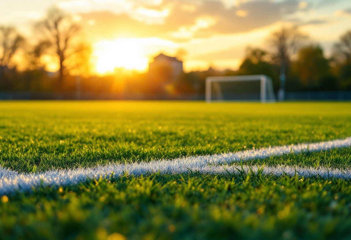 Giovani calciatori figli d'arte in azione sul campo