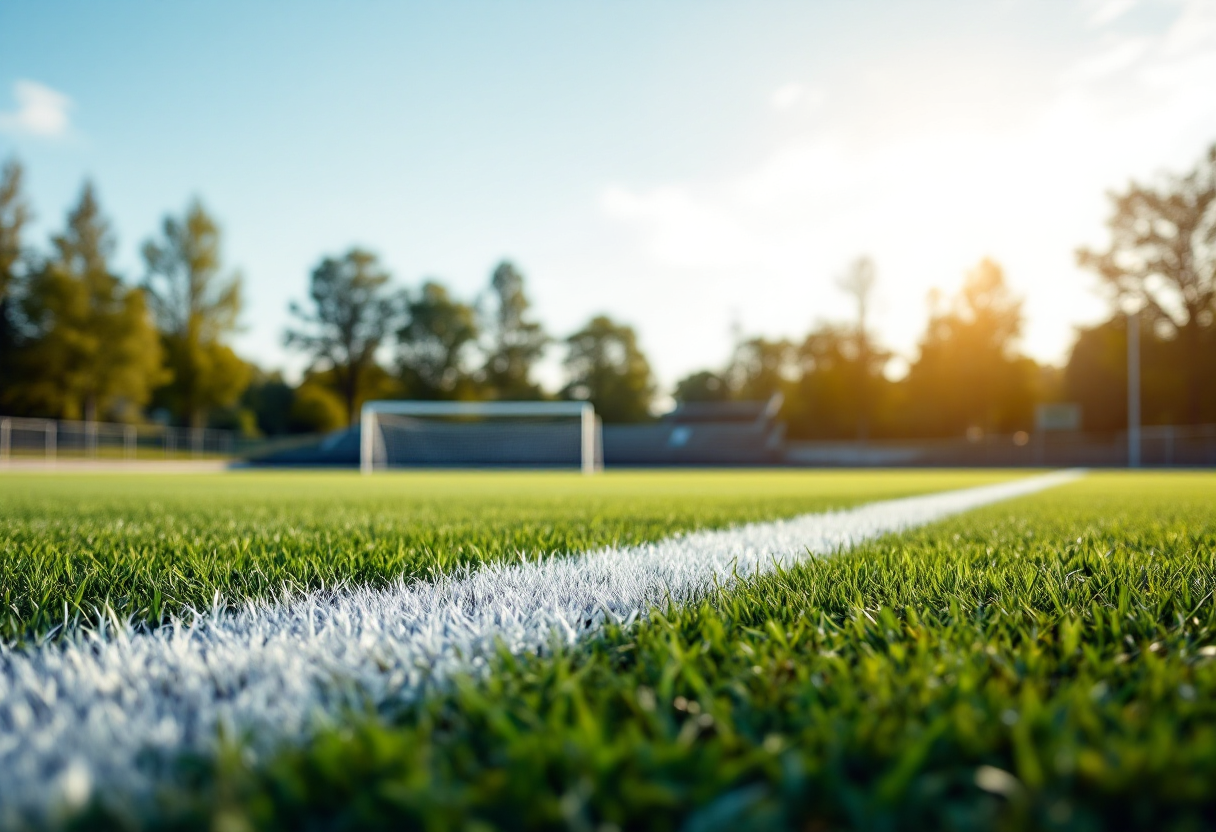 Giovani calciatori italiani in azione sul campo