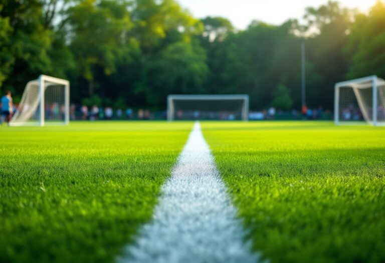 Giocatori di calcio a 7 in azione durante una partita