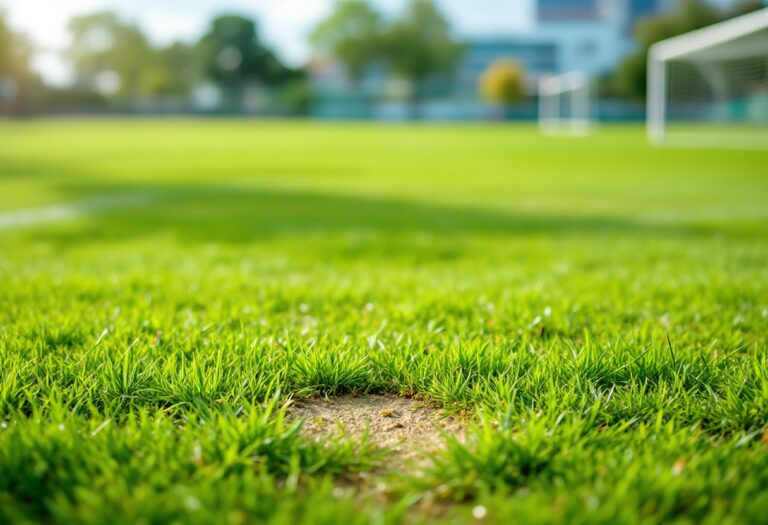 Giovani calciatori in campo con striscioni contro il razzismo